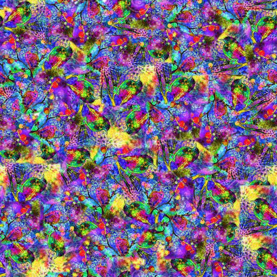 抽象豹纹动物纹小鸟树枝印花华亿平台图片