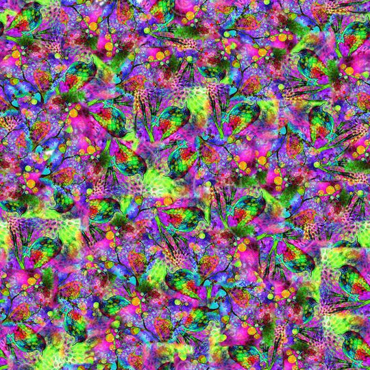 抽象豹纹动物纹小鸟树枝印花华亿平台图片