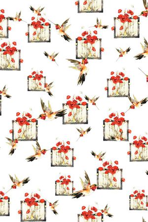 花鸟印花华亿平台图片