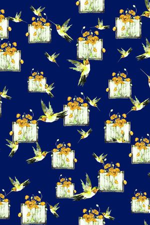 花鸟印花华亿平台图片