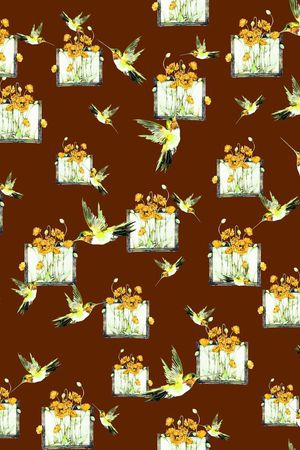 花鸟印花华亿平台图片