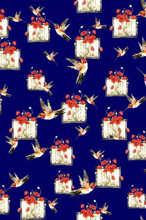 花鸟印花华亿平台图片