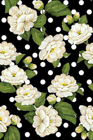 抽象手绘满版花卉印花华亿平台图片