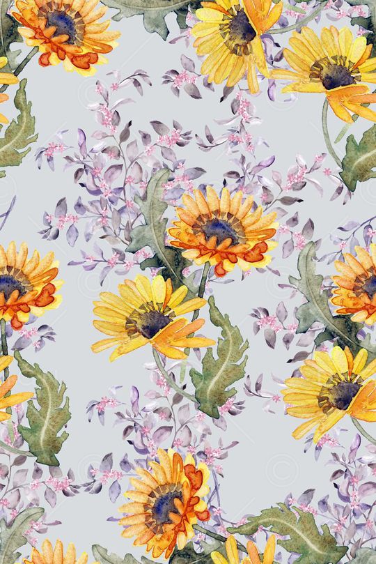 向日葵印花华亿平台图片