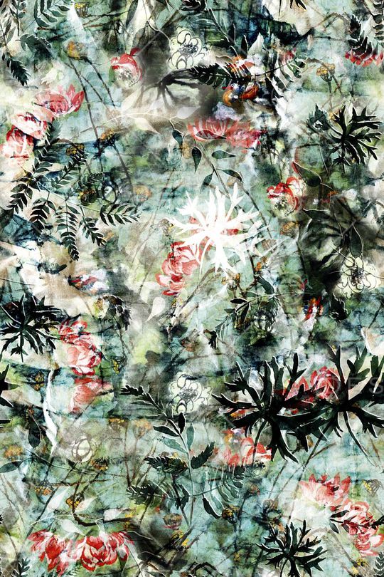 抽象花草印花华亿平台图片