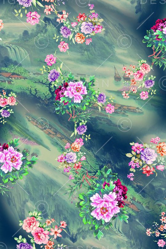 牡丹印花华亿平台图片