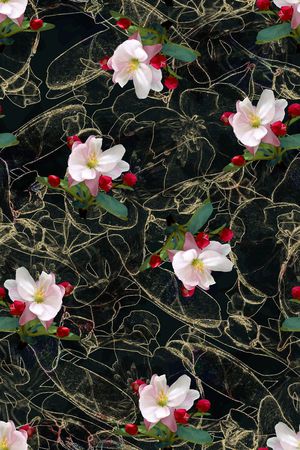 海棠花印花华亿平台图片