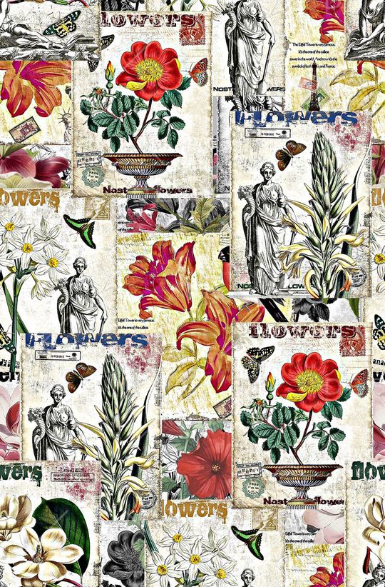 时尚抽象手绘花卉邮寄数码印花印花华亿平台图片