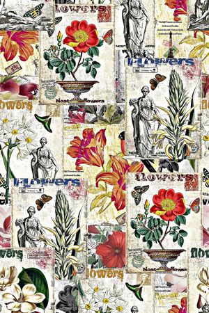 时尚抽象手绘花卉邮寄数码印花印花华亿平台图片