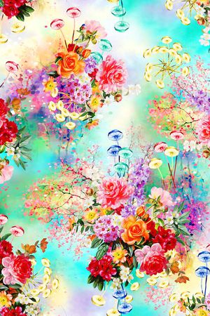 花卉印花华亿平台图片