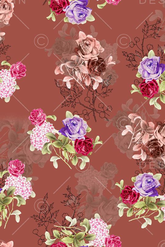 花卉印花华亿平台图片