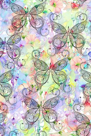 蝴蝶印花华亿平台图片