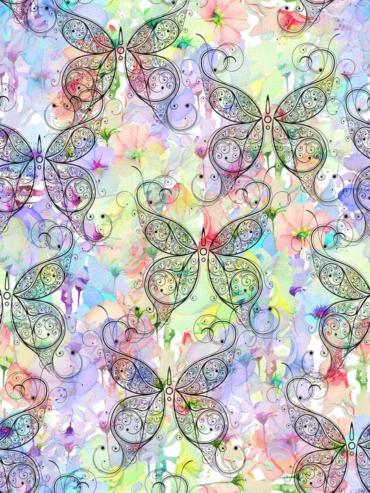 蝴蝶印花华亿平台图片