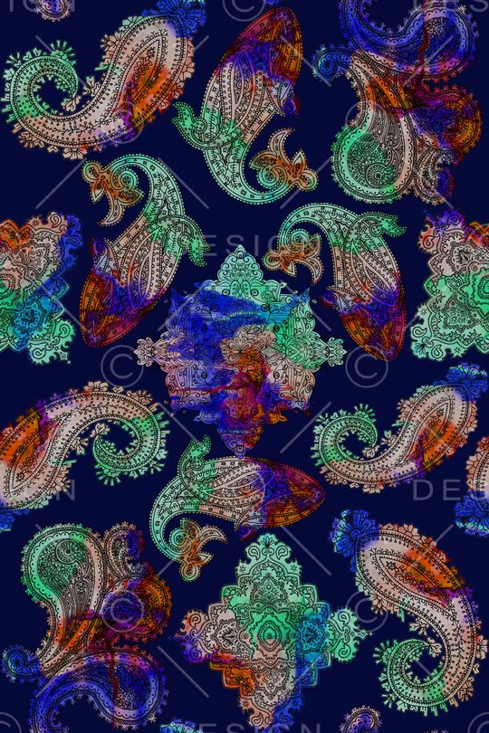 佩斯利印花华亿平台图片