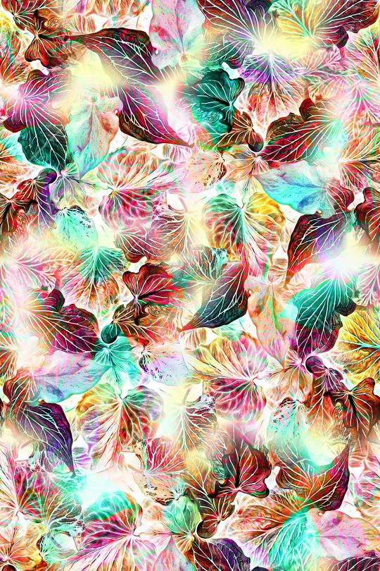 树叶印花华亿平台图片