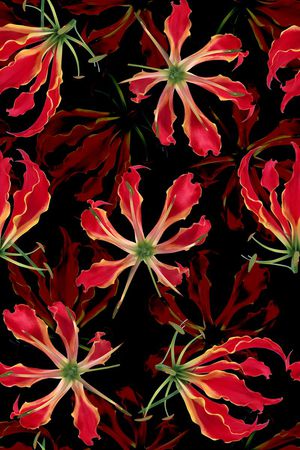 时尚抽象花卉数码印花印花华亿平台图片