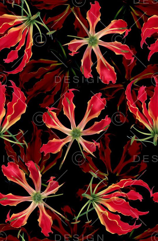 时尚抽象花卉数码印花印花华亿平台图片