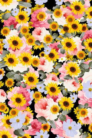 花卉印花华亿平台图片