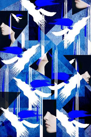 不规则几何图案印花华亿平台图片