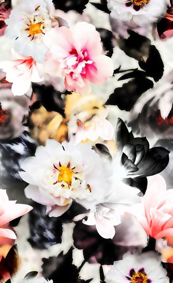 657895-时尚 朦胧 水彩花卉