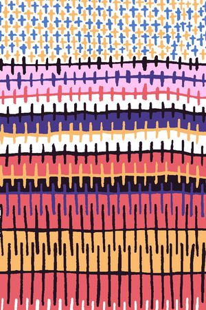 线条编制经典几何图案印花华亿平台图片