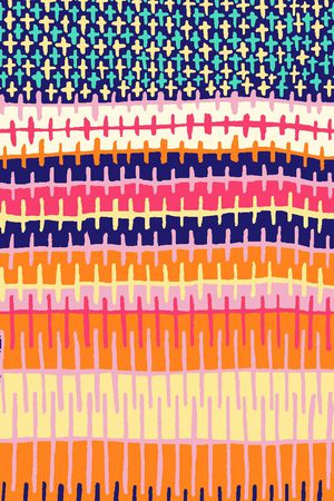 线条编制经典几何图案印花华亿平台图片