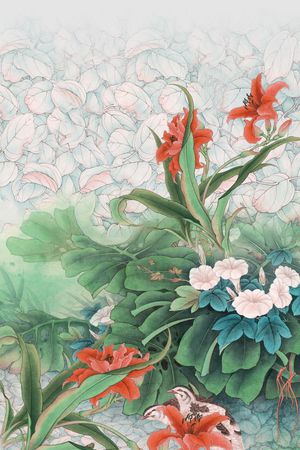 中国风定位花印花华亿平台图片