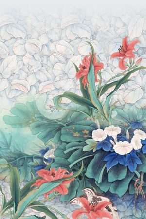 中国风定位花印花华亿平台图片