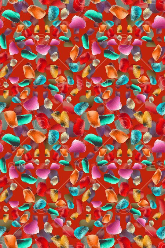 抽象图案印花华亿平台图片