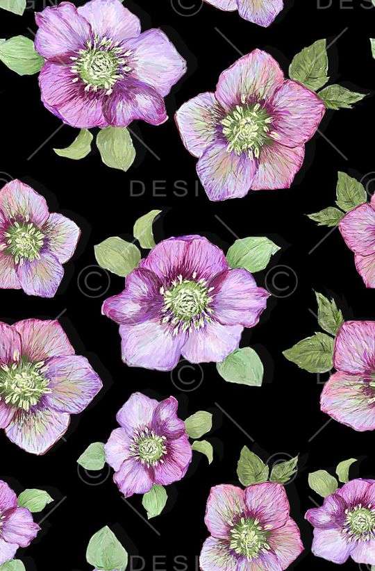 时尚抽象女装裙子手绘花朵数码印花印花华亿平台图片