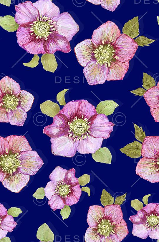 时尚抽象女装裙子手绘花朵数码印花印花华亿平台图片