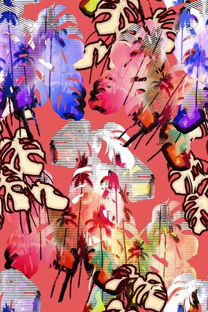 男女泳装印花华亿平台图片