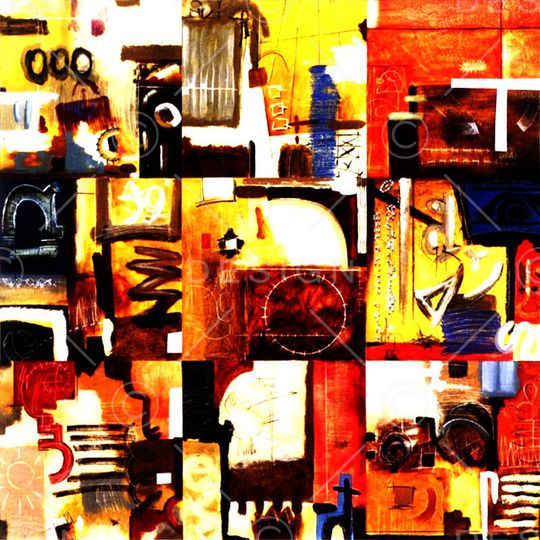 抽象几何印花华亿平台图片