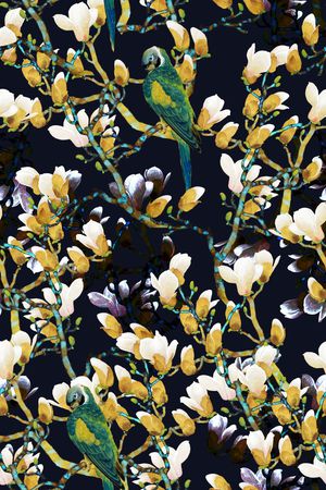 花鸟印花华亿平台图片