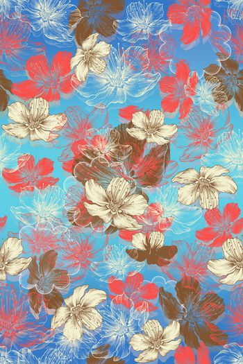 花卉印花华亿平台图片