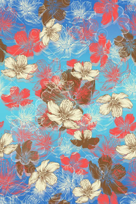 花卉印花华亿平台图片