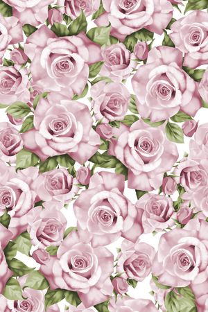 手绘玫瑰花印花华亿平台图片