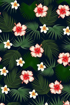 热带植物花卉花朵印花华亿平台图片