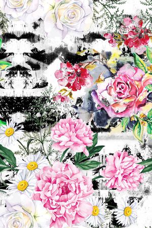 水墨印花华亿平台图片