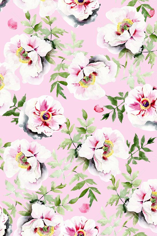 水彩花卉印花华亿平台图片