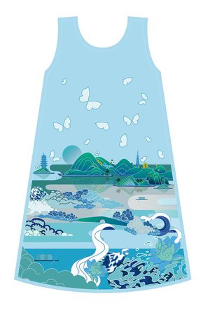 丝巾印花华亿平台图片