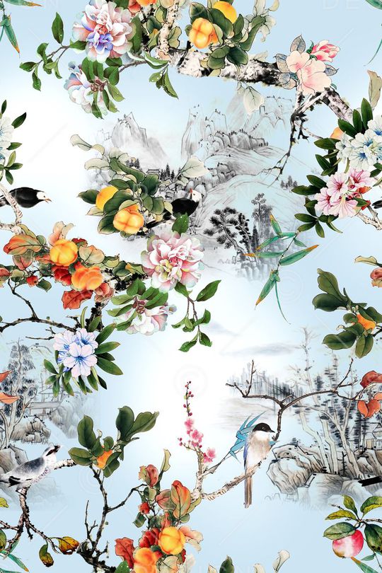 中国风印花华亿平台图片