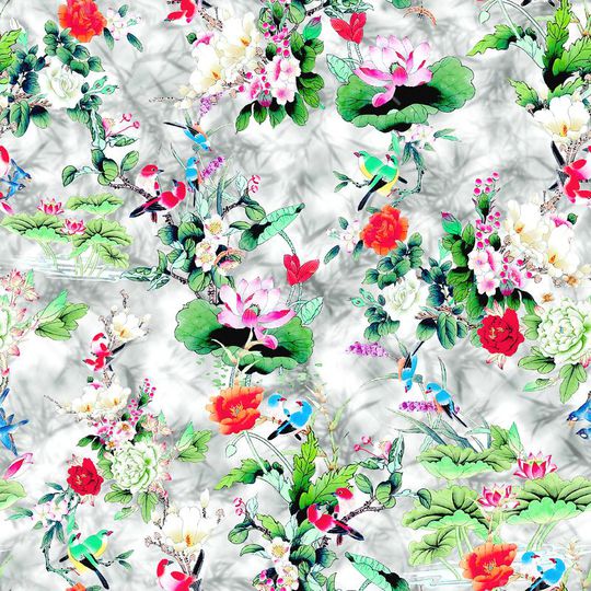 青花瓷印花华亿平台图片