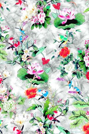 青花瓷印花华亿平台图片