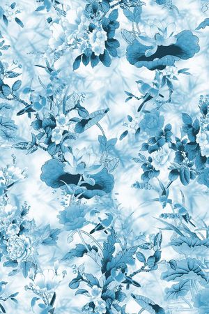 青花瓷印花华亿平台图片