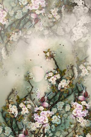 手绘花卉印花华亿平台图片