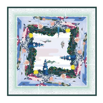 丝巾印花华亿平台图片