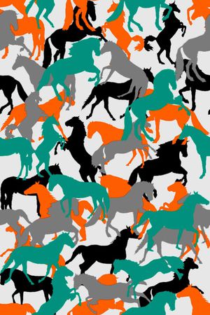 剪影马印花华亿平台图片