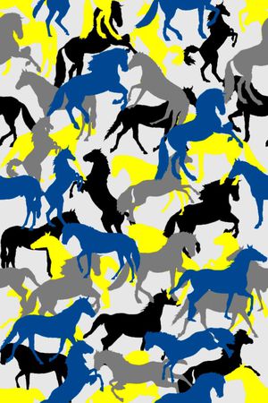 剪影马印花华亿平台图片