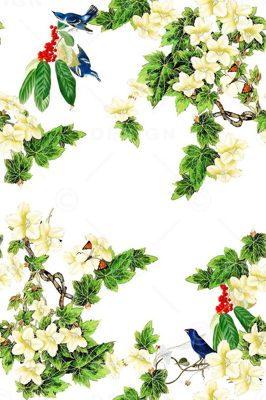 玉兰花印花华亿平台图片